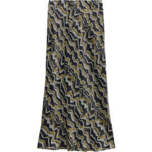 Mint Velvet Black Abstract Print Maxi Slip Skirt